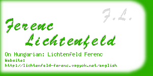 ferenc lichtenfeld business card